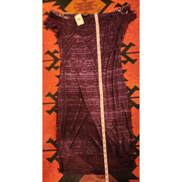 Purple Lace Bodycon Dress  Ups & Down Polyester Stretchy Lining Size XL - Picture 5 of 10